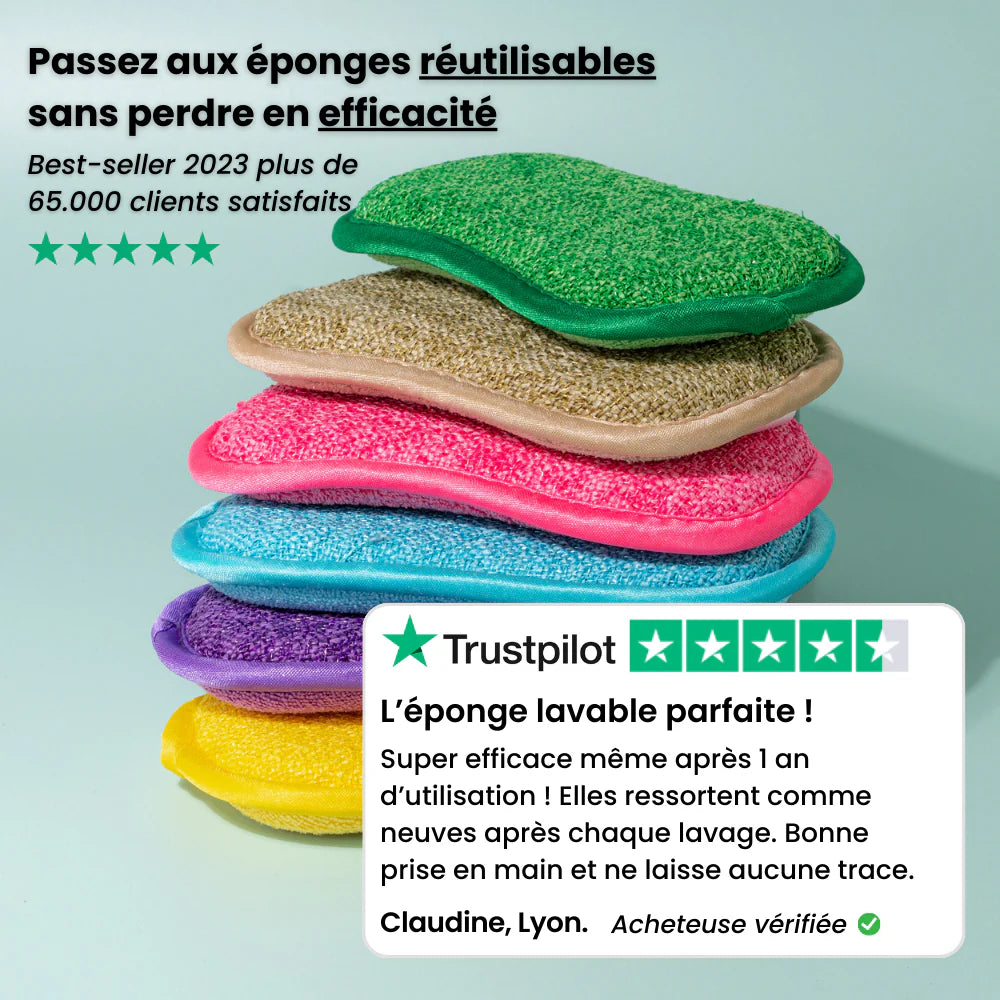 ÉcoSpongex™ <br> Éponge Vaisselle Réutilisable - Nettoyez Facilement et Écologiquement