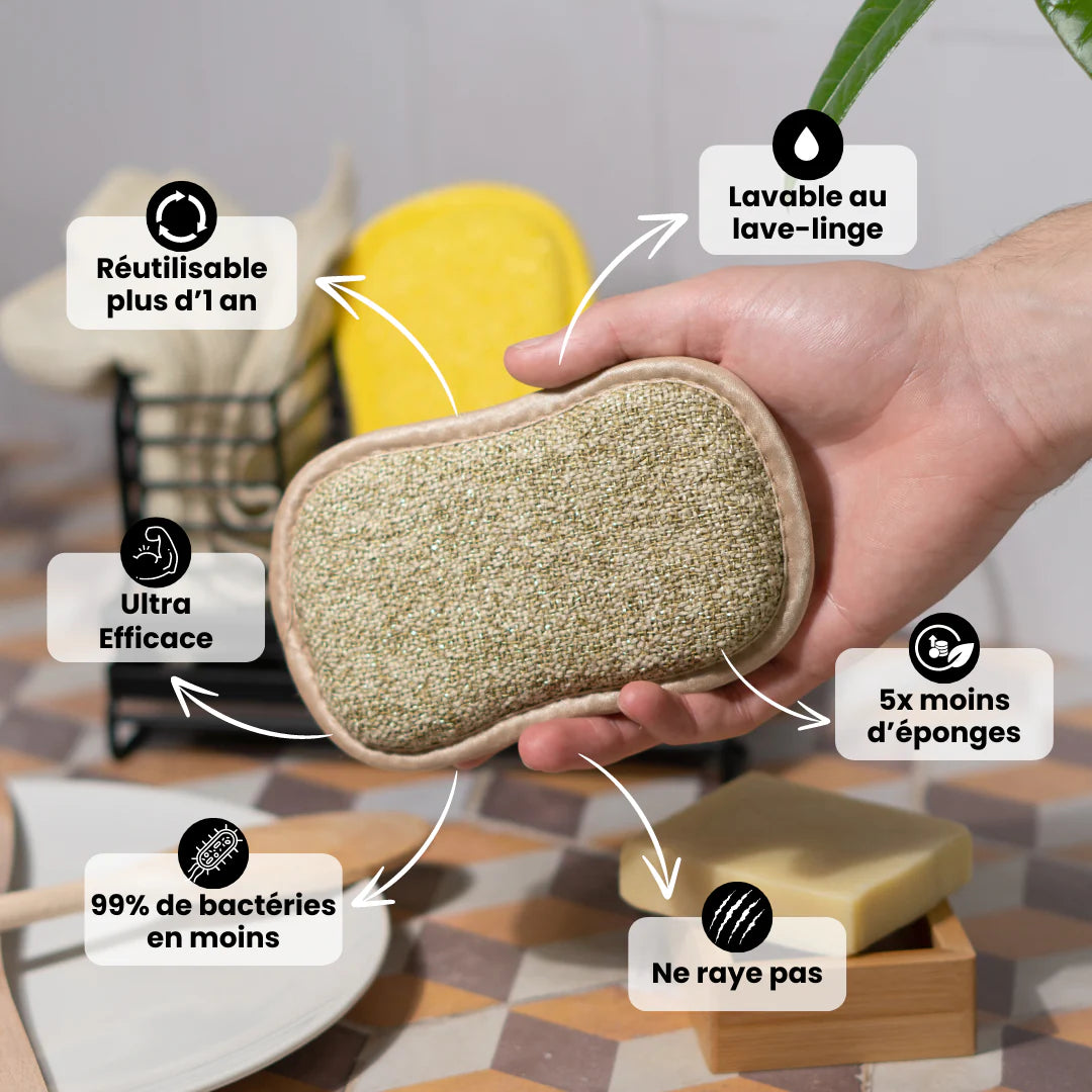 ÉcoSpongex™ <br> Éponge Vaisselle Réutilisable - Nettoyez Facilement et Écologiquement